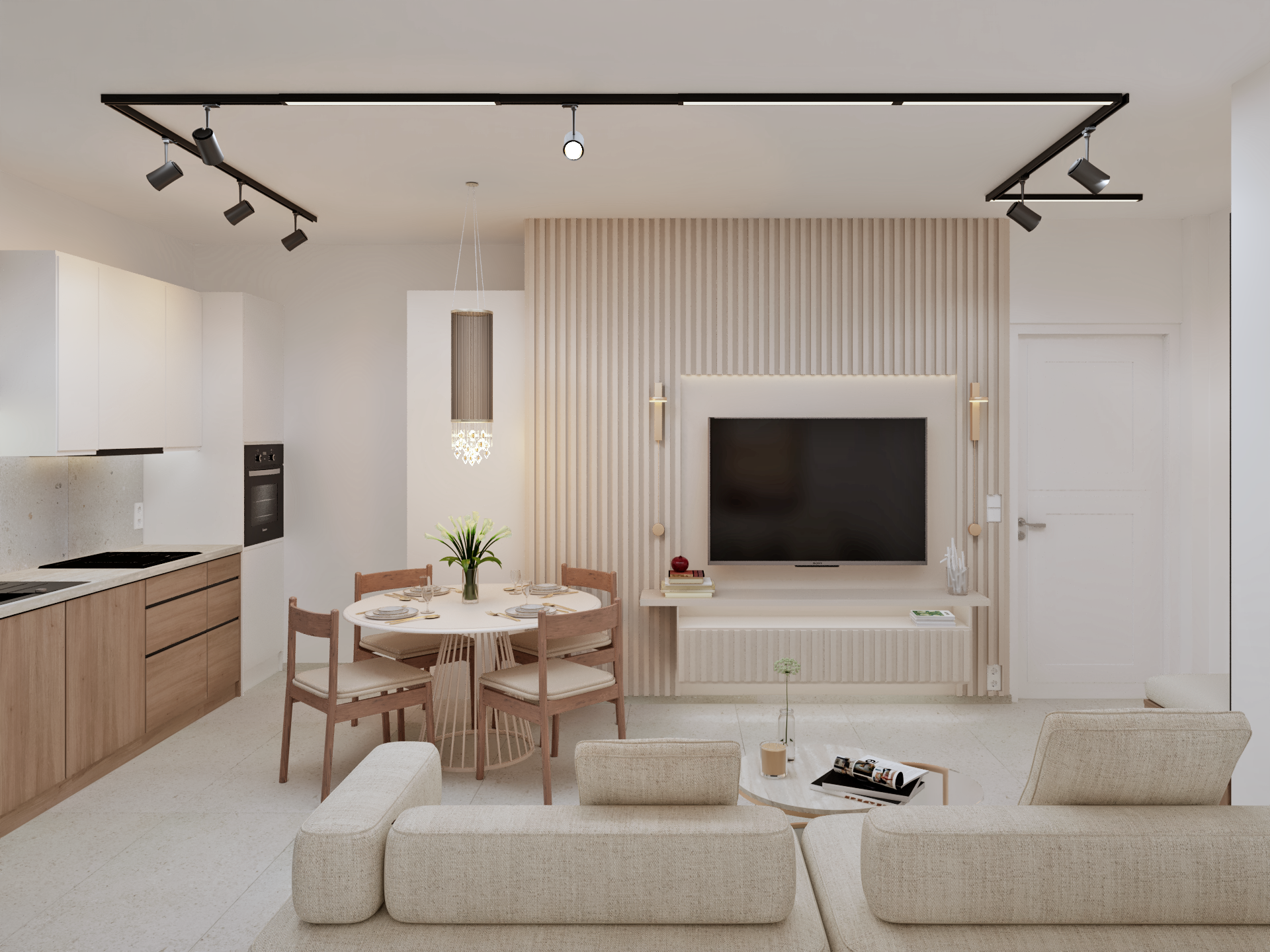 Interior design στο Ρέθυμνο - Σχεδιασμός εσωτερικής εισόδου και τραπεζαρίας.